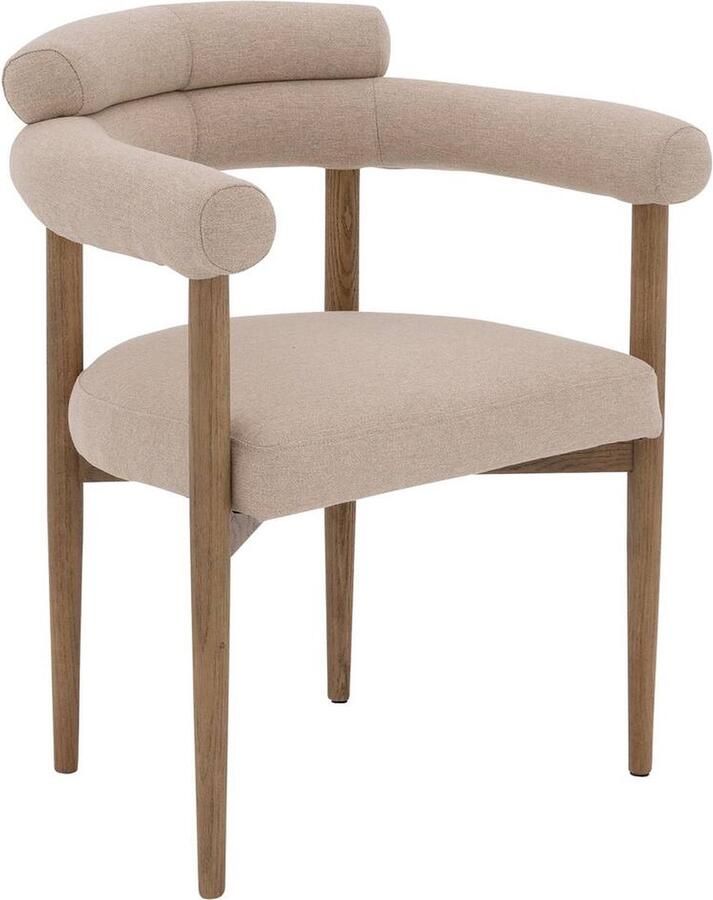 Goossens Eetkamerstoel Splinter Met Armleuning Stof Bruin