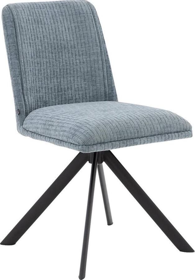 Goossens Eetkamerstoel Ysmay Zonder Armleuning Stof Blauw