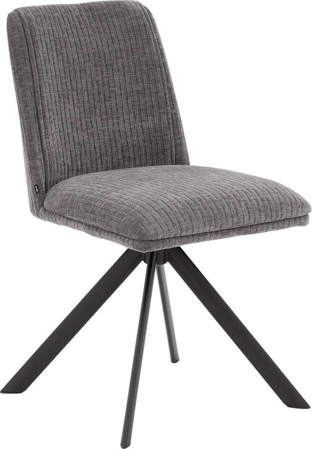 Goossens Eetkamerstoel Ysmay Zonder Armleuning Stof Grijs