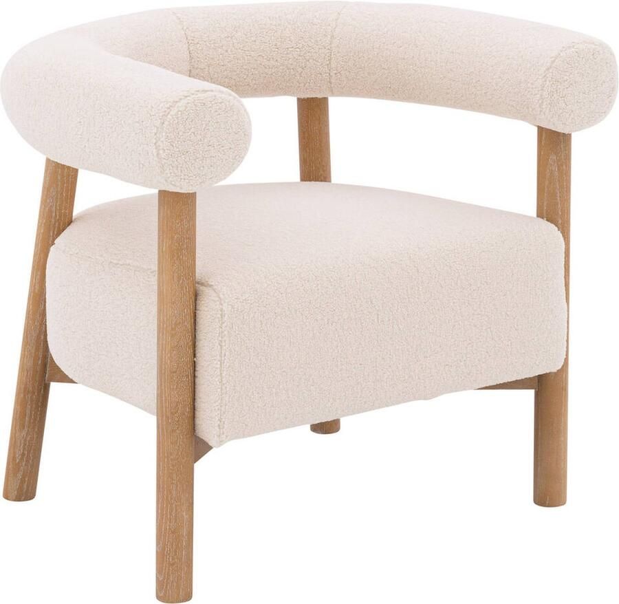 Goossens Fauteuil Anna Teddy Stof Wit