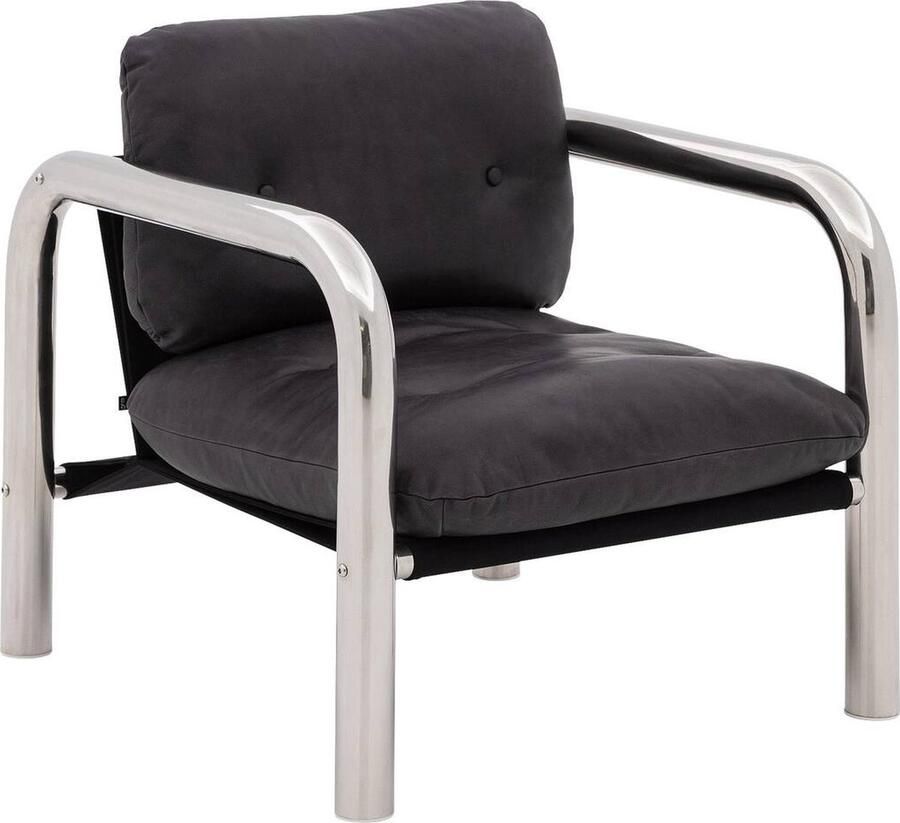 Goossens Excellent Goossens Fauteuil Benin Leer Zwart