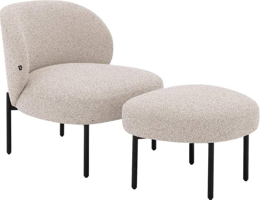 Goossens Fauteuil Glenn Stof Wit