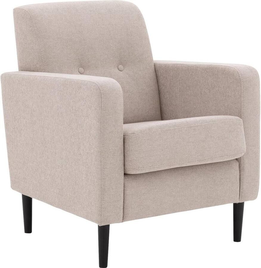 Goossens Fauteuil Hipp Stof Bruin