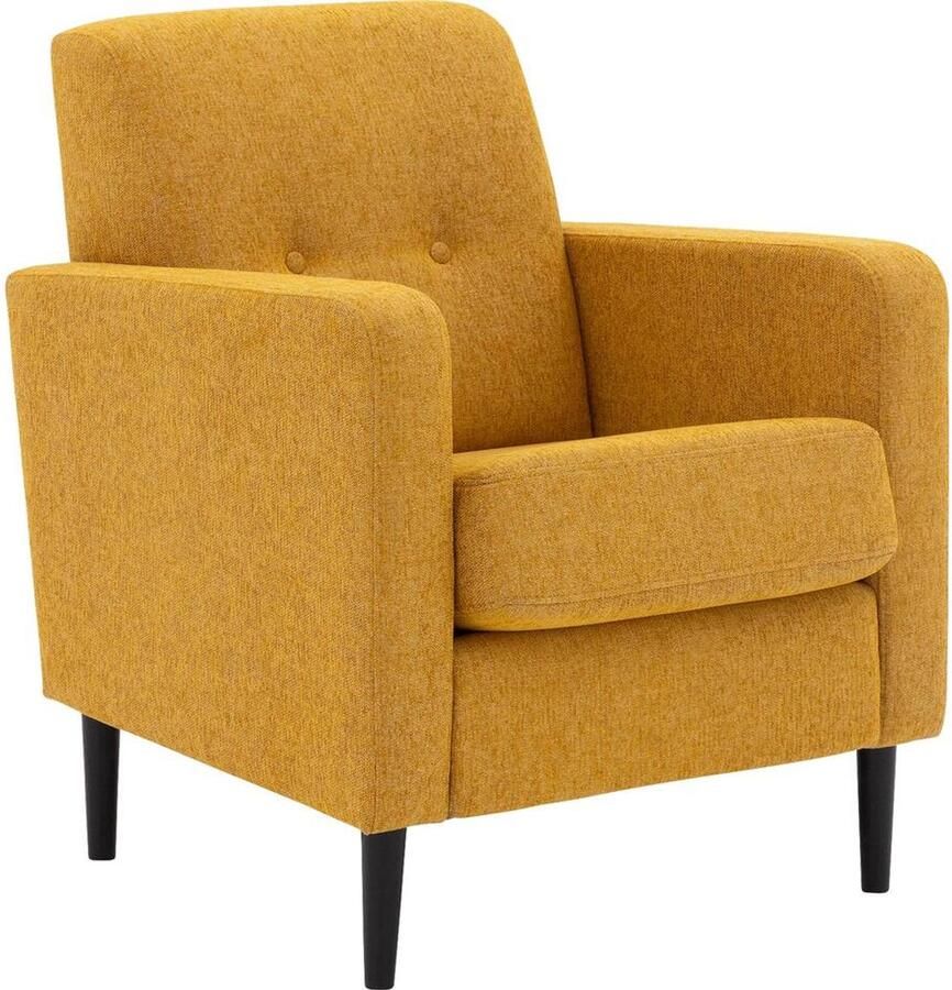 Goossens Fauteuil Hipp Stof Geel