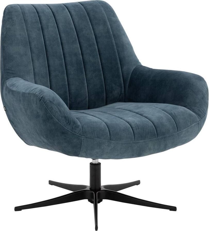 Goossens Fauteuil Kamille Velvet Blauw