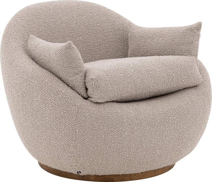 Goossens Fauteuil Lazy Stof Bruin