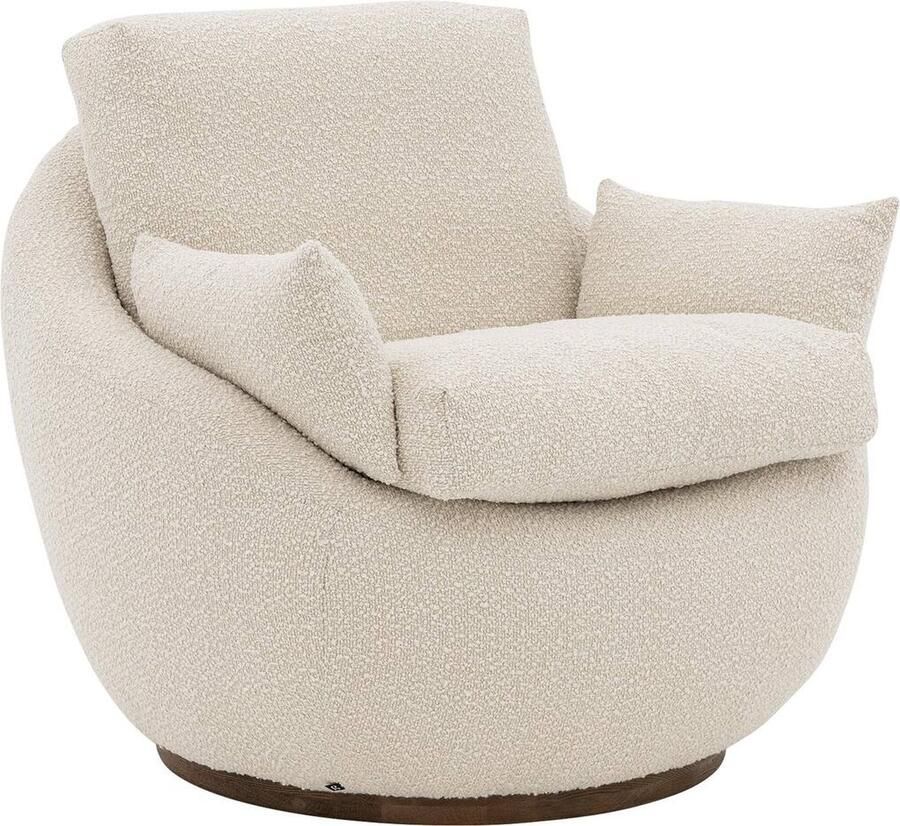 Goossens Fauteuil Lazy Stof Wit