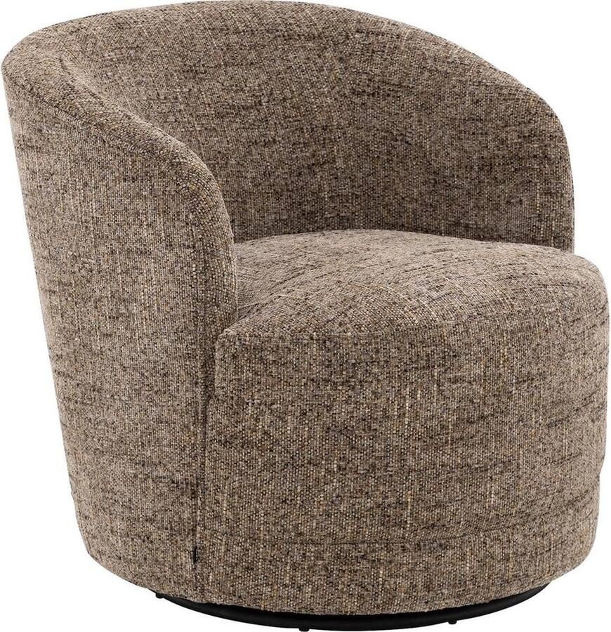 Goossens Fauteuil Milk Stof Bruin