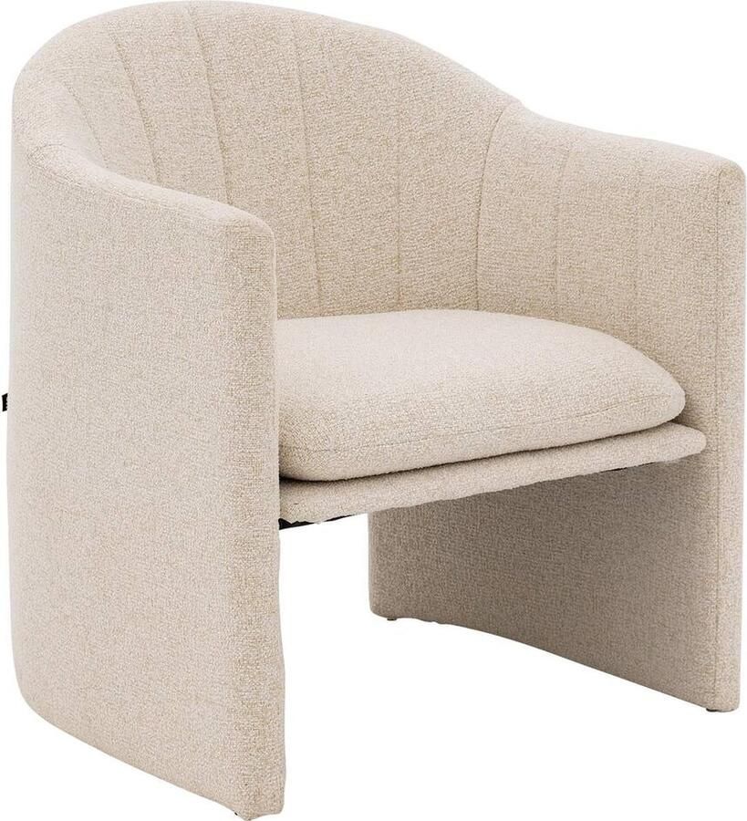 Goossens Basic Goossens Fauteuil Niek Stof Wit