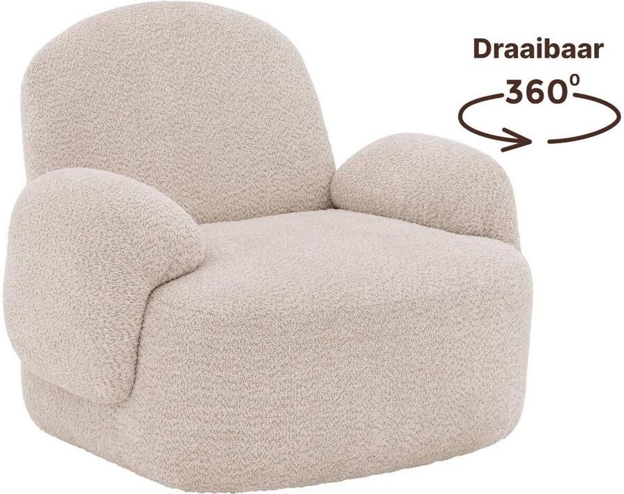 Goossens Fauteuil Nomi Stof Wit - Foto 2