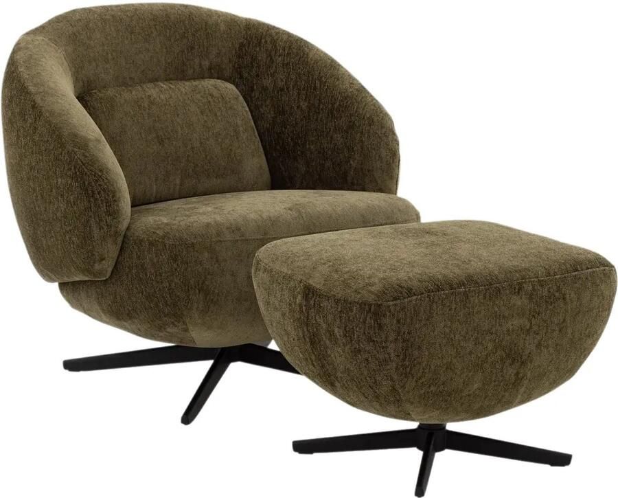 Goossens Fauteuil Saar Stof Groen