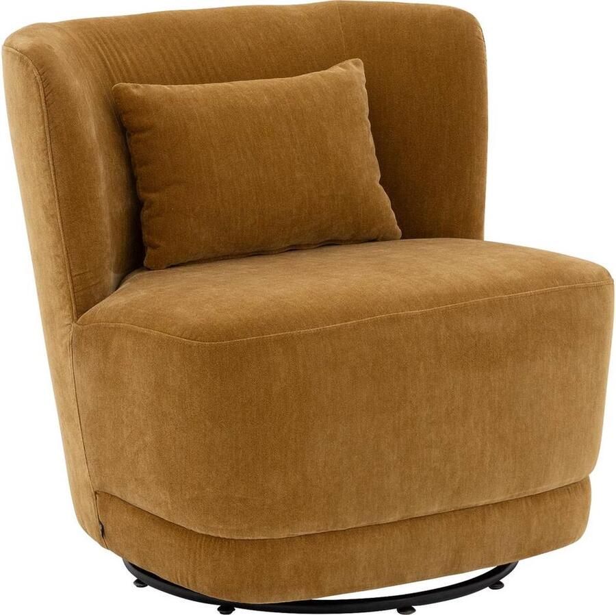 Goossens Fauteuil Ted Velvet Geel