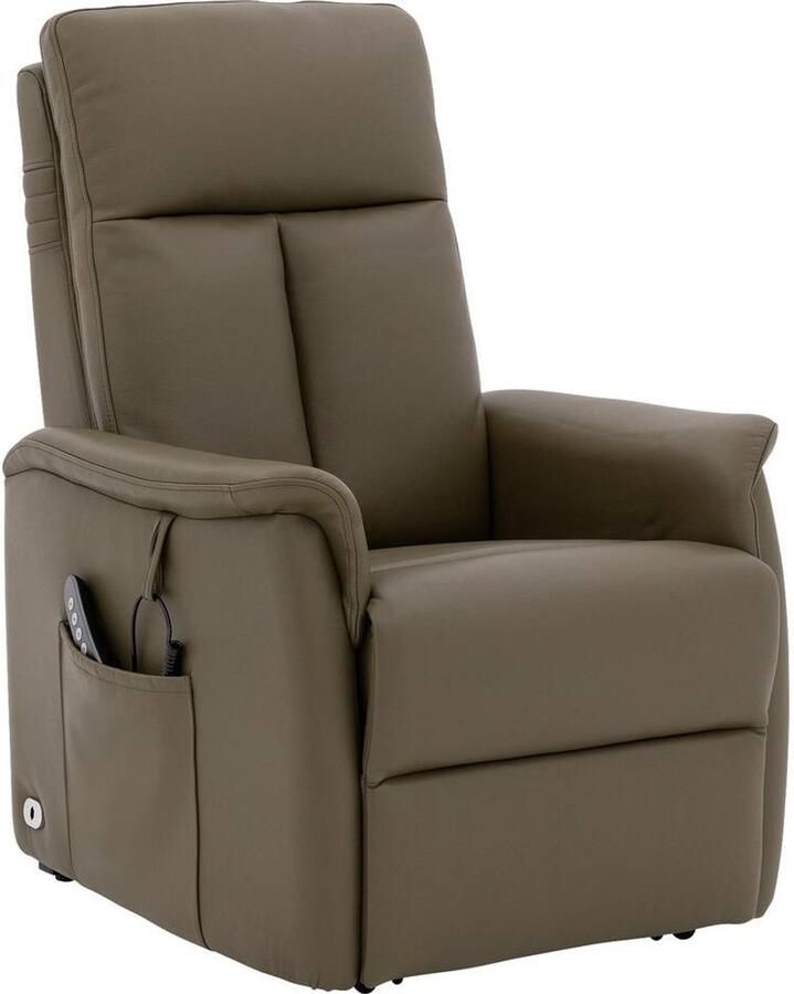 Goossens Fauteuil Troyes Met Armleuning Leer Groen