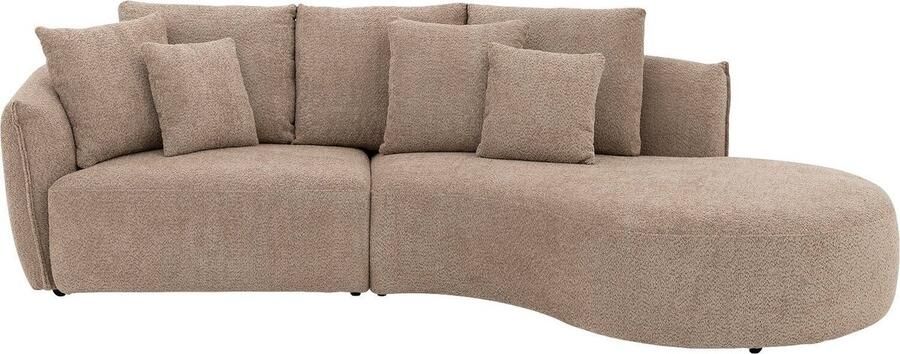 Goossens Fay Hoekbank Stof Bruin 295 x 85 x 207 cm - Foto 2