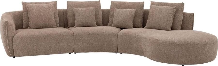 Goossens Fay Hoekbank Stof Bruin 395 x 85 x 220 cm