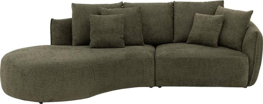 Goossens Fay Hoekbank Stof Groen 294 x 85 x 164 cm Rechts - Foto 2