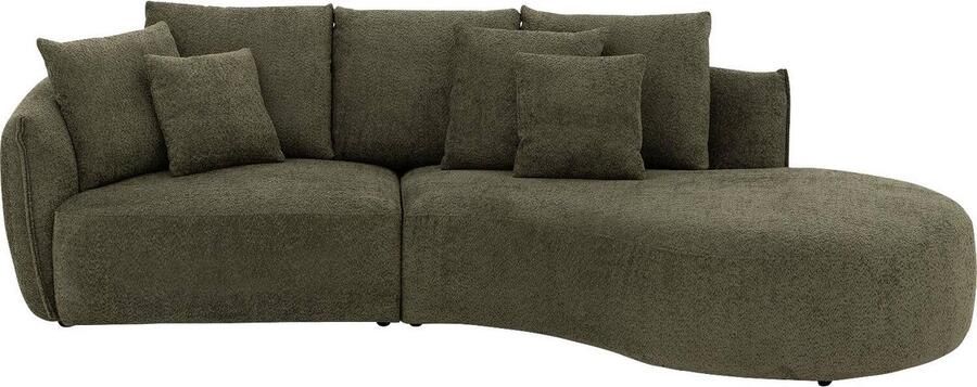 Goossens Fay Hoekbank Stof Groen 294 x 85 x 164 cm Rechts