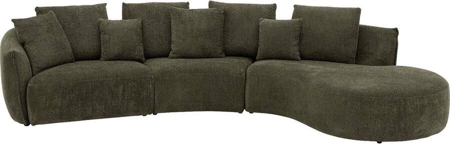 Goossens Fay Hoekbank Stof Groen 364 x 85 x 203 cm Rechts