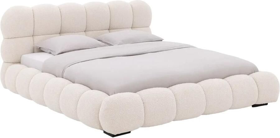 Goossens Gestoffeerd Bedframe Cloud 140 x 200 cm Stof Ahenk 9851 beige - Foto 2