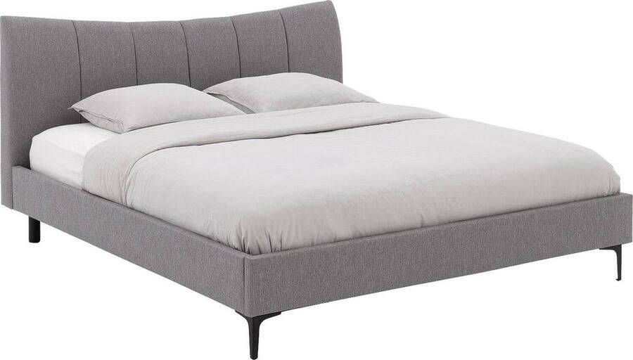 Goossens Gestoffeerd Bedframe Victory 180 x 200 cm Stof Cupper 413 grey