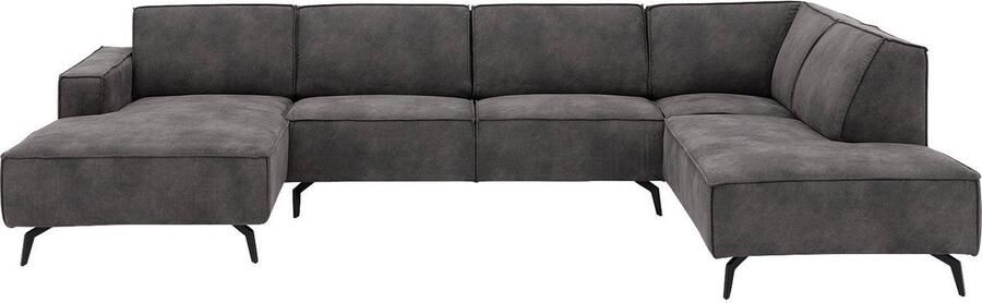 Goossens Hercules Hoekbank Kunstleer Grijs 355 x 82 x 217 cm Rechts - Foto 2