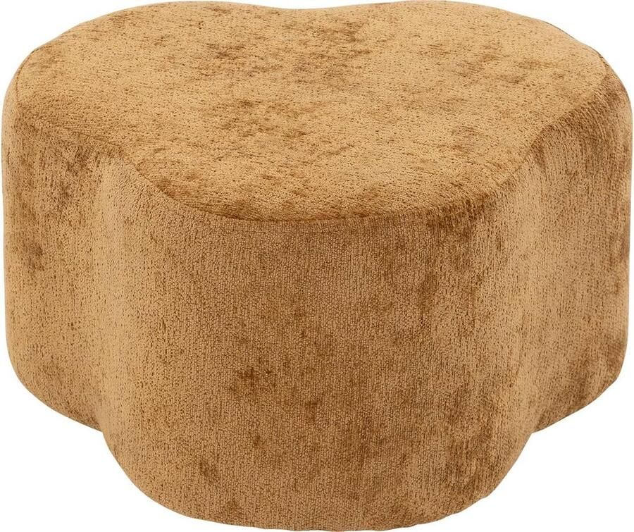 Goossens hocker Anneli in velours okergeel