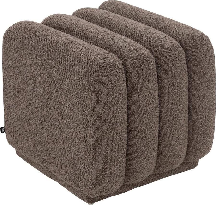 Goossens hocker Leia in boucle donkerbruin