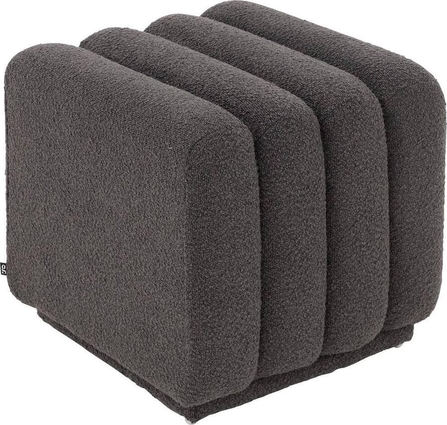 Goossens hocker Leia in boucle antraciet