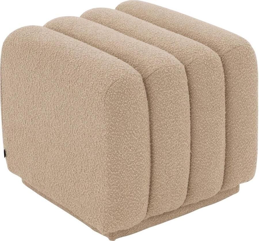 Goossens hocker Leia in boucle zand