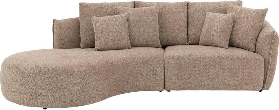 Goossens Fay Hoekbank Stof Bruin 295 x 85 x 207 cm