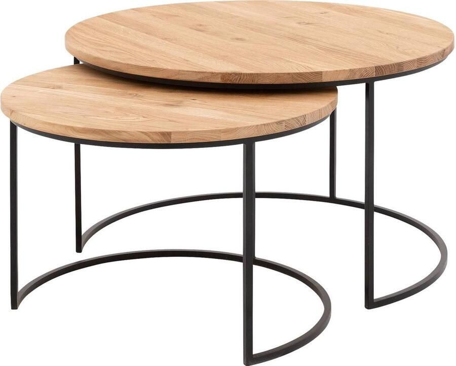 Goossens Iras Salontafel Hout 75 x 45 x 75 cm Rond blank