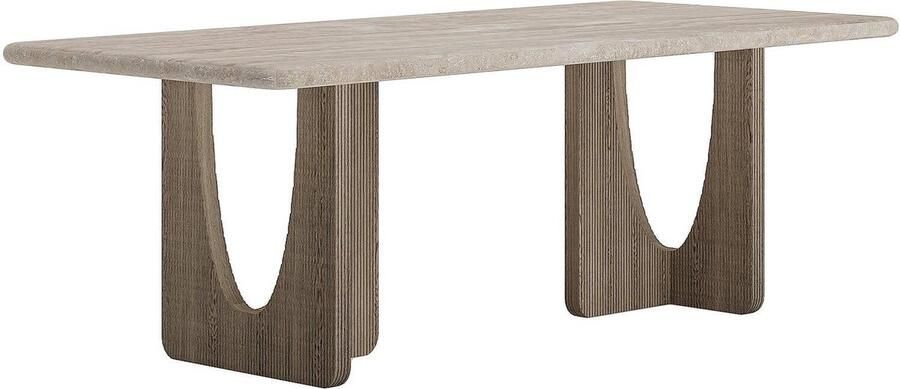 Goossens Excellent Goossens Jamilla Eettafel Travertine 100 X 220cm Rechthoekig