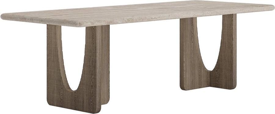 Goossens Excellent Goossens Jamilla Eettafel Travertine 100 X 240cm Rechthoekig