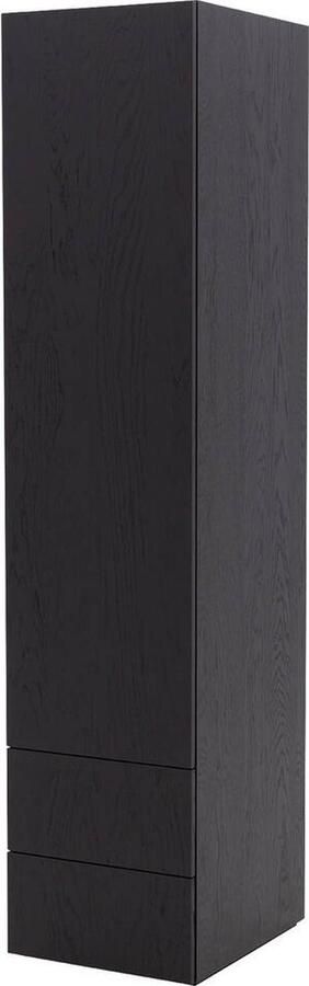 Goossens Kast Systeem Malaga Module 4 Links (2x Naad Beneden) 1x Draaideur En Ladenblok Hout Zwart