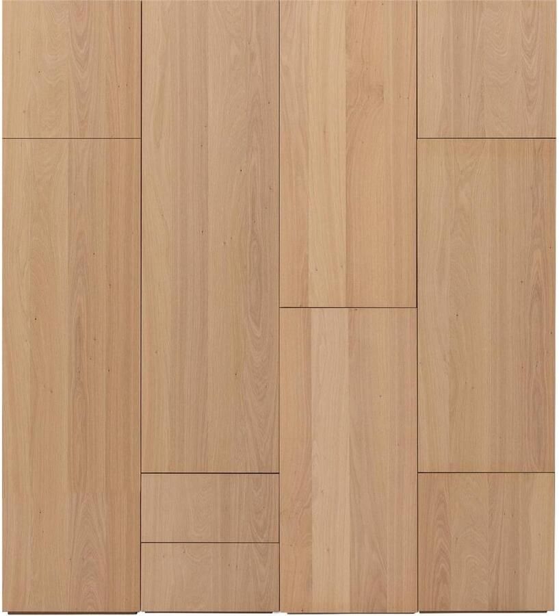 Goossens Kast Systeem Malaga Online Opstelling Compleet 4 Elementen 200 Cm B Start Met Module 2 Inclusief Ladeblok En Extra Legplank Hout Blank