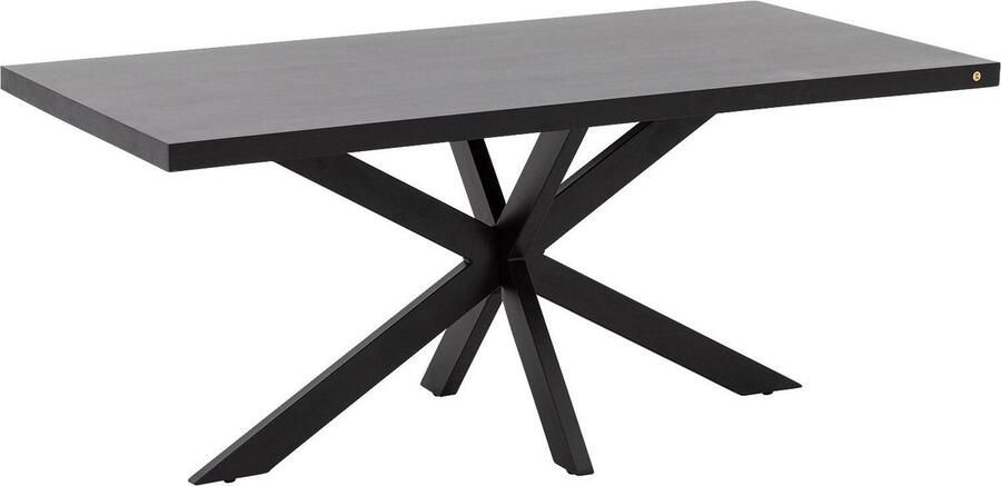Goossens Lecce Eettafel Hout 180 x 76 x 90 cm Rechthoek zwart