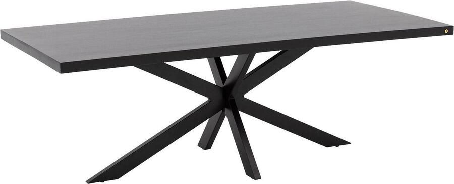 Goossens Lecce Eettafel Hout 220 x 76 x 100 cm Rechthoek zwart