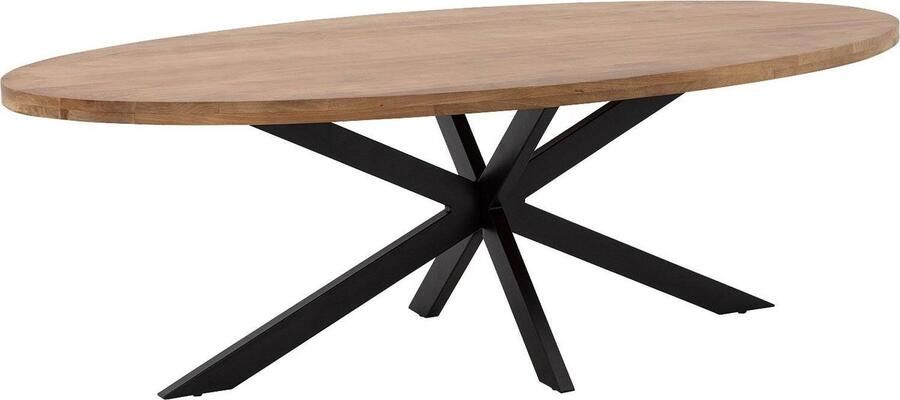 Goossens Lecce Eettafel Hout 240 x 76 x 110 cm Ovaal bruin