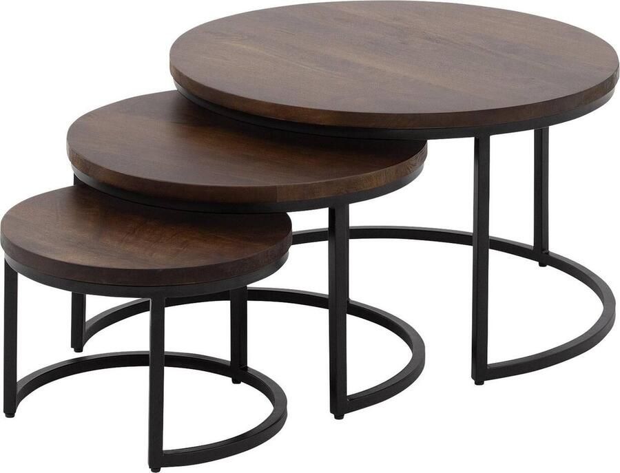 Goossens Lenngard Salontafel Hout 73 x 44 x 73 cm Rond