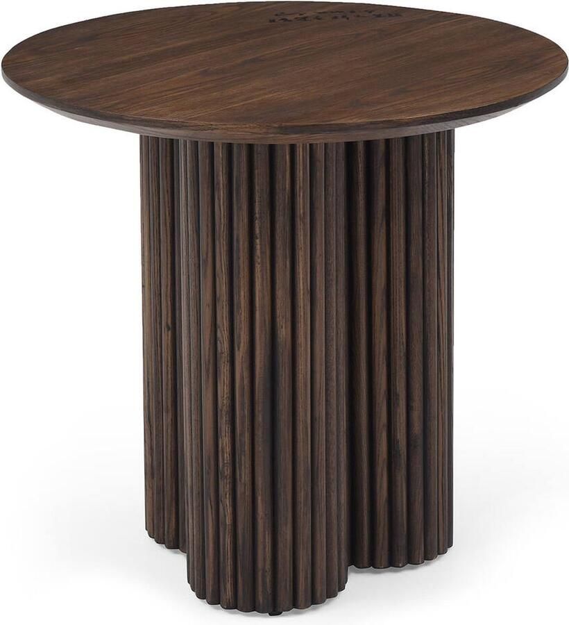 Goossens Basic Goossens Melani Bijzettafel Hout 60 x 55 x 60 cm Rond