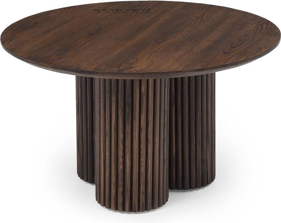 Goossens Basic Goossens Melani Salontafel Hout 80 x 45 x 80 cm Rond