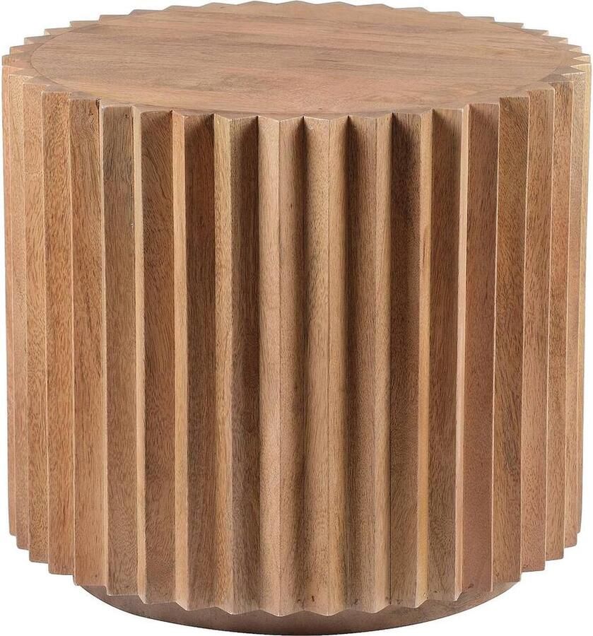 Goossens Odd Bijzettafel Hout 50 x 45 x 50 cm Rond bruin