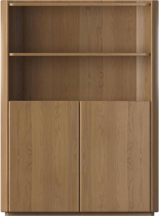 Goossens Opbergkast Lucy 2 Deuren 2 Open Vakken Hout Blank