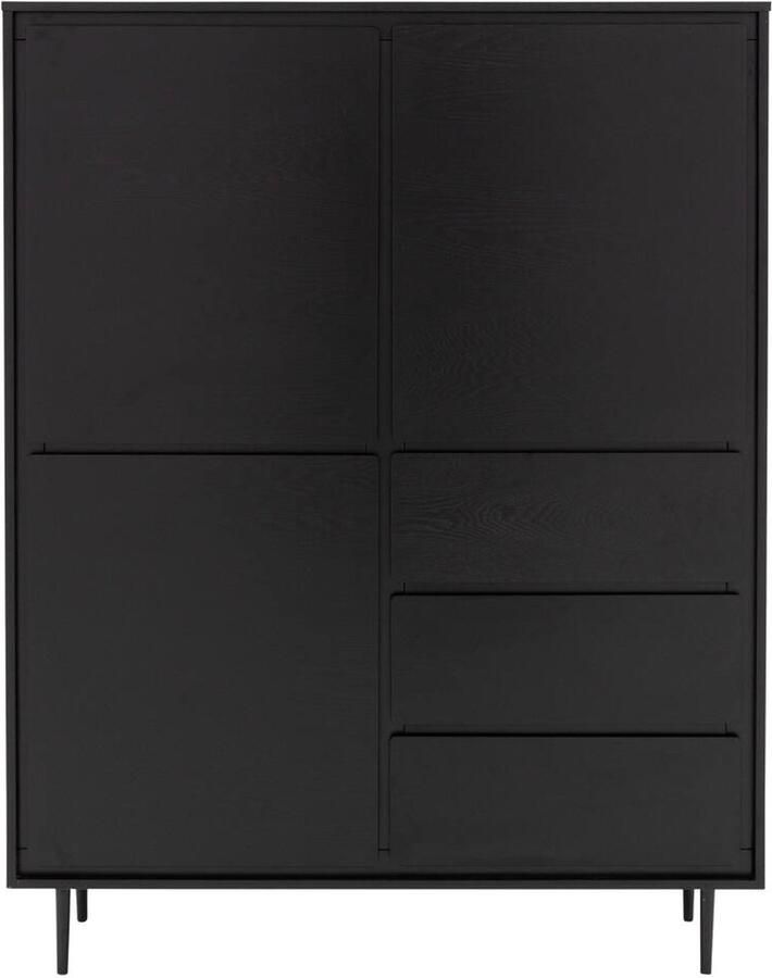 Goossens Opbergkast Trani 3 Deuren 3 Laden Hout Zwart