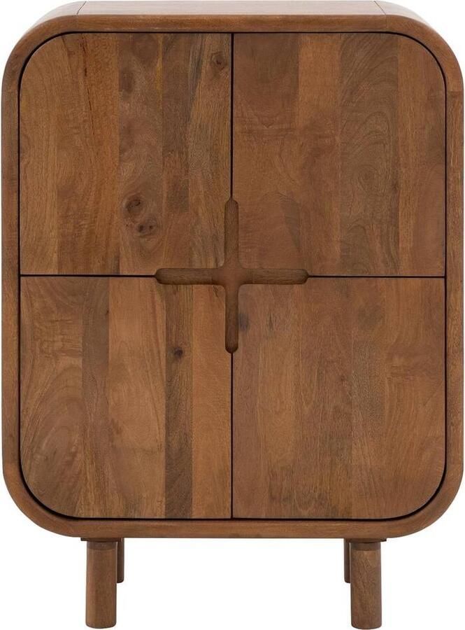 Goossens Opbergkast Yrsa 4 Deuren Hout Bruin