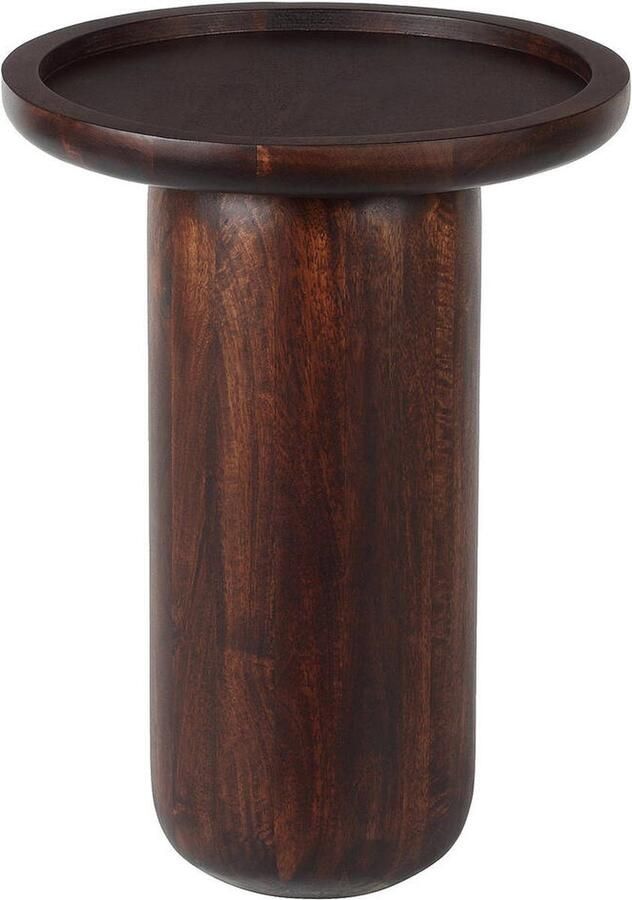 Goossens Ova Bijzettafel Hout 41 x 55 x 41 cm Rond bruin