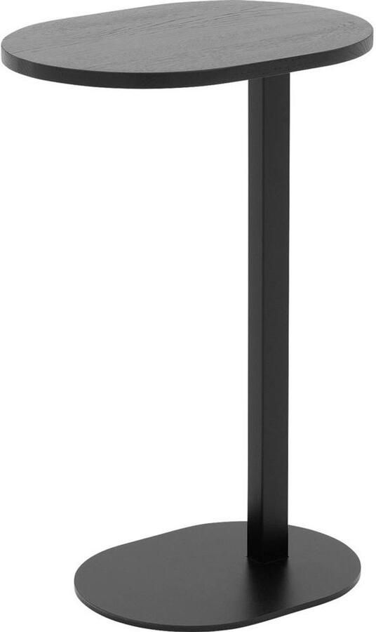 Goossens Oval Bijzettafel Hout 43 x 65 x 32 cm Ovaal zwart