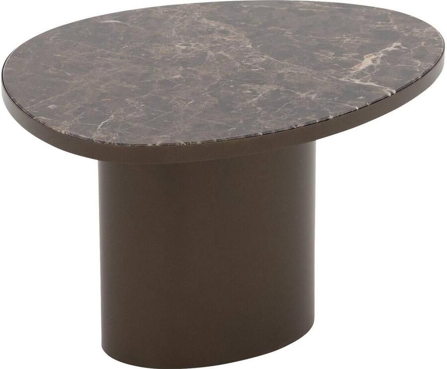 Goossens Solea Salontafel Marmer 60 x 36 x 50 cm Rond bruin