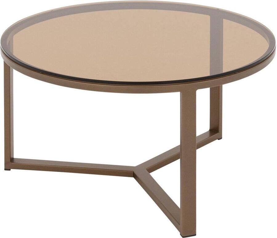 Goossens Sombra Salontafel Glas 80 x 40 x 80 cm Rond zwart