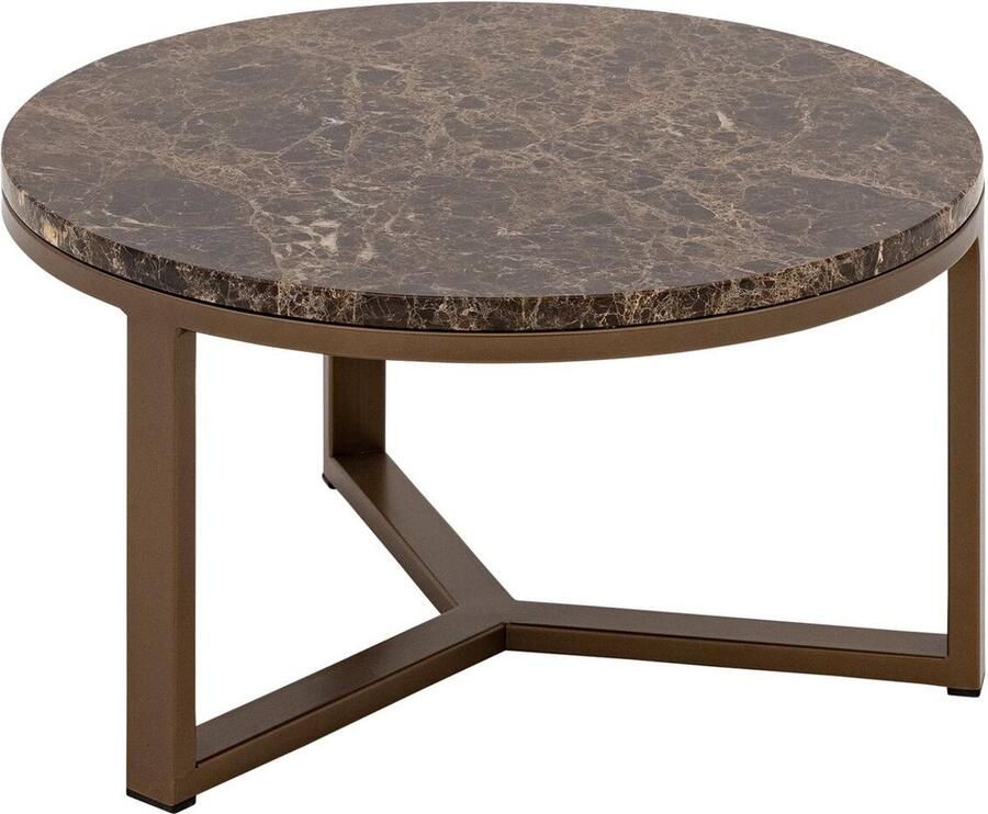Goossens Sombra Salontafel Marmer 60 x 32 x 60 cm Rond bruin